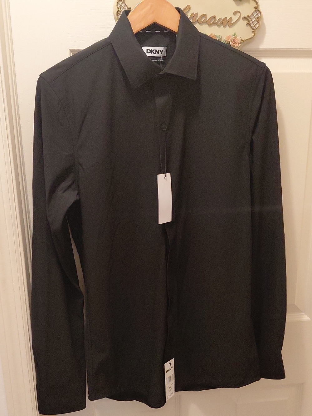 DKNY Black Men's Long-Sleeve Button-Down Shirt